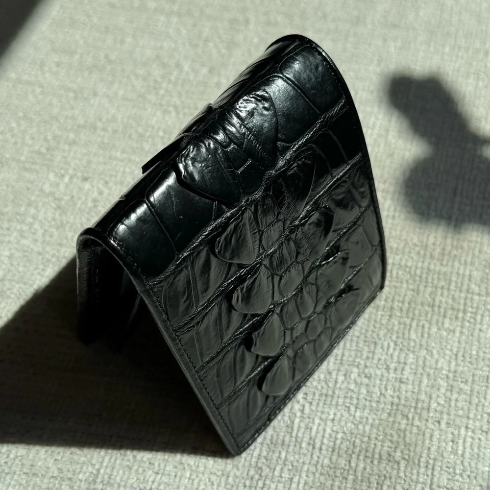 Bi-Fold Authentic Crocodile Leather Wallet 1D